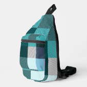 Rustic Contemporary Schotse ruit Sling Bag (Rechterhoek)