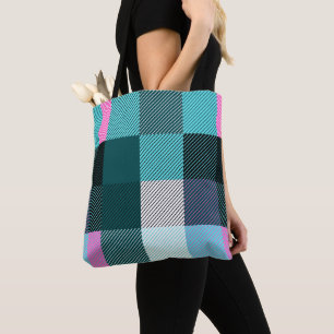 Rustic Contemporary Schotse ruit Tote Bag