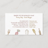 Rustic Cook Chef Waterverf Bakkerswaren Visitekaartje (Achterkant)