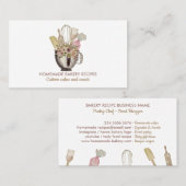 Rustic Cook Chef Waterverf Bakkerswaren Visitekaartje (Voorkant / Achterkant)