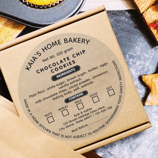 Rustic Cookies Label Cottage wet label