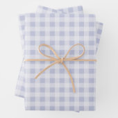 Rustic Cool Periwinkle Gray Gingham Inpakpapier Vel (In situ)