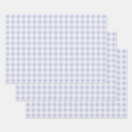 Rustic Cool Periwinkle Gray Gingham Inpakpapier Vel