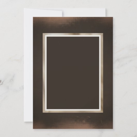 Rustic Copper Brown Wedding Kaart (Achterkant)