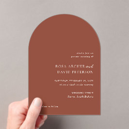 Rustic Copper Editorial Modern Wedding Acryl Uitnodigingen