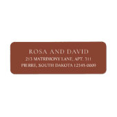 Rustic Copper Editorial Modern Wedding Etiket (Voorkant)