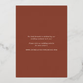 Rustic Copper Editorial Modern Wedding Folie Uitnodiging (Achterkant)