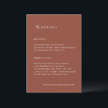 Rustic Copper Editorial Modern Wedding Informatiekaartje<br><div class="desc">This design is part of a simple and modern editorial wedding invitation suite in a rustic shade of copper.</div>