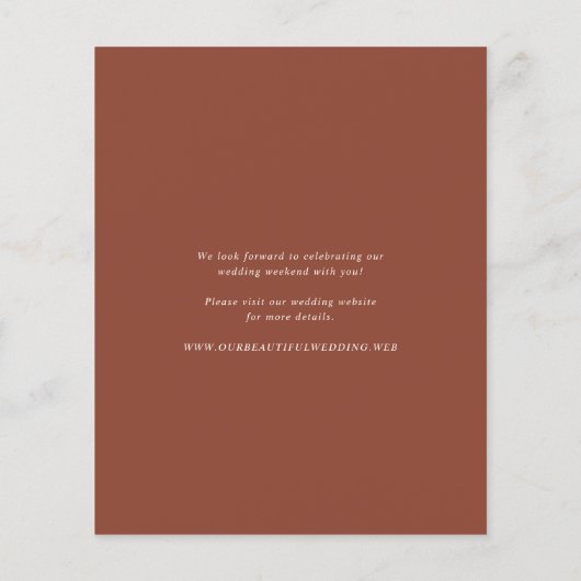 Rustic Copper Editorial Modern Wedding Invitation (Achterkant)