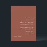 Rustic Copper Editorial Modern Wedding Kaart<br><div class="desc">This design is part of a simple and modern editorial wedding invitation suite in a rustic shade of copper.</div>