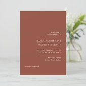 Rustic Copper Editorial Modern Wedding Kaart (Staand voorkant)