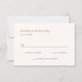 Rustic Copper Editorial Modern Wedding RSVP Kaartje
