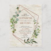 Rustic Copper Geometric Eucalyptus Briefkaart Foto (Voorkant)