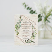 Rustic Copper Geometric Eucalyptus Briefkaart Foto (Staand voorkant)