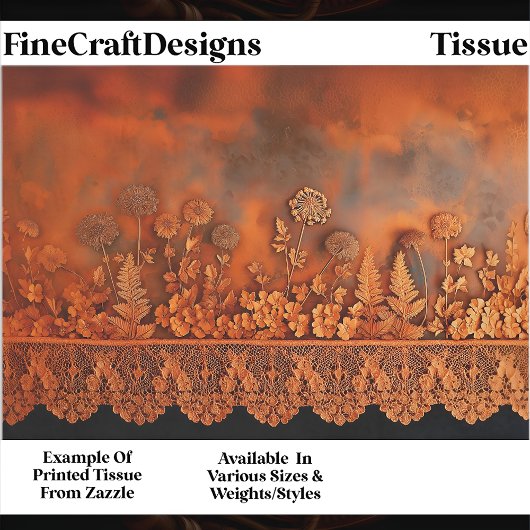 Rustic Copper & Lace Bloemendecoratiepaneel EJ7 De Tissuepapier