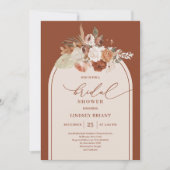 Rustic Copper Pampas Grass Floral Bridal Shower  Kaart (Voorkant)