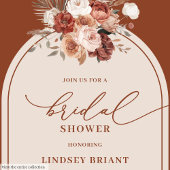 Rustic Copper Pampas Grass Floral Bridal Shower  Kaart