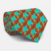 Rustic Copper Red Turquoise Blue Pattern Stropdas (Opgerold)