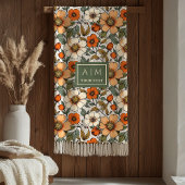 Rustic Copper Sage Olive Fall Floral Aesthetic Fleece Deken