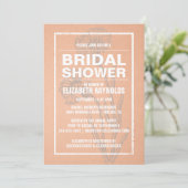 Rustic Coral Bridal Shower-uitnodigingen Kaart (Staand voorkant)