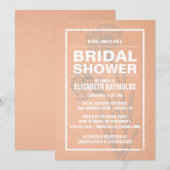 Rustic Coral Bridal Shower-uitnodigingen Kaart (Voorkant / Achterkant)