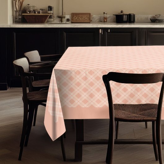 Rustic Coral Grey Plaid tafelkleed voor evenemente