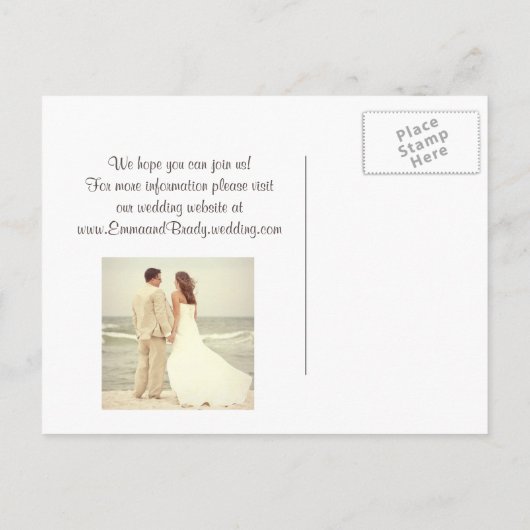 Rustic Coral & Navy Mason Jar Bewaar de datum Aankondigingskaart (Achterkant)