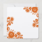Rustic Coral Oranje  Floral Wedding Kaart (Achterkant)
