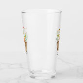 Rustic Coral Painted Flowers Glas (Links)