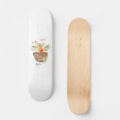 Rustic Coral Painted Flowers Persoonlijk Skateboard (Voorkant)