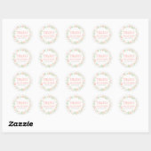 Rustic Coral Pink en Green Floral Wedding Ronde Sticker (Vel)