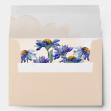 Rustic Coral + Waterverf Paarse Daisies