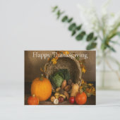 Rustic Cornucopia Harvest Thanksgiving Blessings Feestdagenkaart (Staand voorkant)