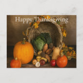 Rustic Cornucopia Harvest Thanksgiving Blessings Feestdagenkaart (Voorkant)