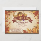 Rustic Cornucopia Herfst reünie uitnodiging (Voorkant)