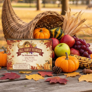 Rustic Cornucopia Herfst reünie uitnodiging