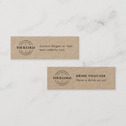 Rustic Corporate Event Logo Voucher Ticket (Voorkant / Achterkant)