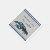Rustic Costal Nautical Navy Blue Gray wood Napkins Servet (Hoek)