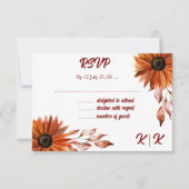 Rustic & Cosy Autumn Wedding Response Kaart (Voorkant)