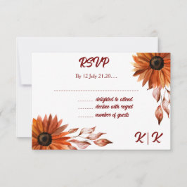 Rustic & Cosy Autumn Wedding Response Kaart