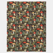 Rustic Cottage Blanket Mushrooms & Nature Love Fleece Deken (Voorkant)