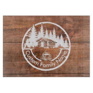 Rustic Cottage Cabin Barn | Custom Family Name Snijplank