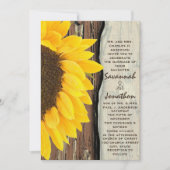 Rustic Cottage Chic Sunflower Wedding Kaart (Voorkant)
