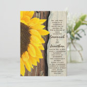 Rustic Cottage Chic Sunflower Wedding Kaart (Staand voorkant)