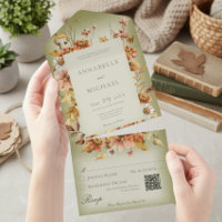 Rustic Cottage Core Herfst Wildflowers Green QR-co