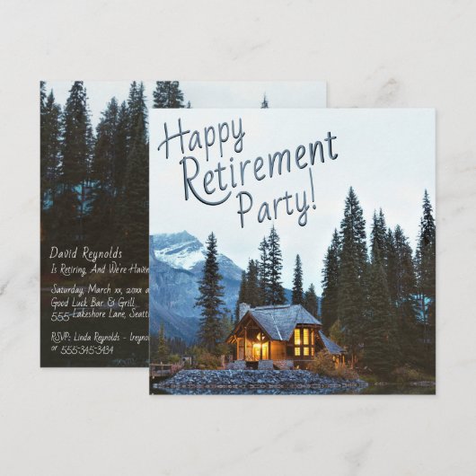 Rustic Cottage - Happy Retirement Party - Kaart (Voorkant / Achterkant)