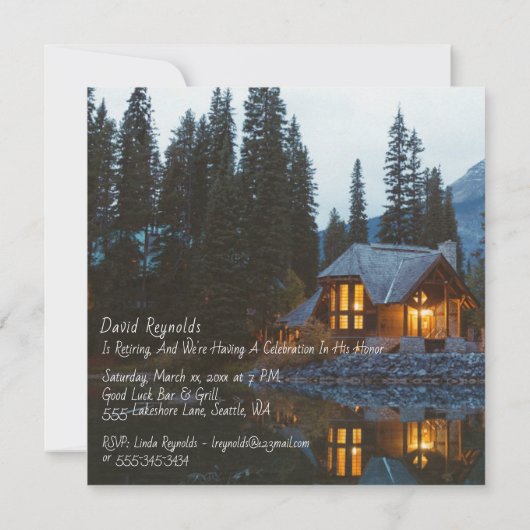 Rustic Cottage - Happy Retirement Party - Kaart (Achterkant)