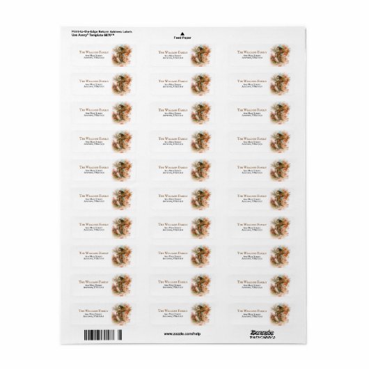 Rustic Cottage in herfst Etiket (Full Sheet)