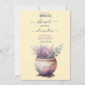 Rustic Cottage Paars Lavender Bridal Invitation Kaart (Voorkant)