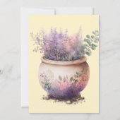 Rustic Cottage Paars Lavender Bridal Invitation Kaart (Achterkant)